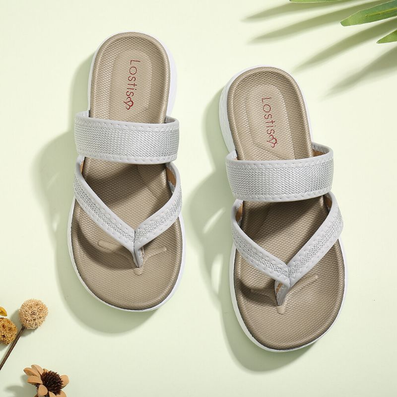 Damen-flip-flops Mit Weicher Sohle Zum Hineinschlüpfen Beiläufige Flache Sommersandalen