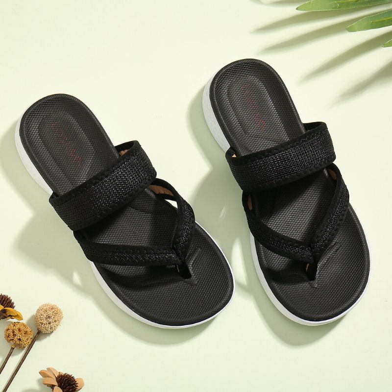 Damen-flip-flops Mit Weicher Sohle Zum Hineinschlüpfen Beiläufige Flache Sommersandalen