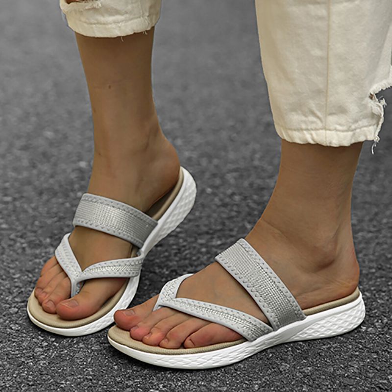 Damen-flip-flops Mit Weicher Sohle Zum Hineinschlüpfen Beiläufige Flache Sommersandalen