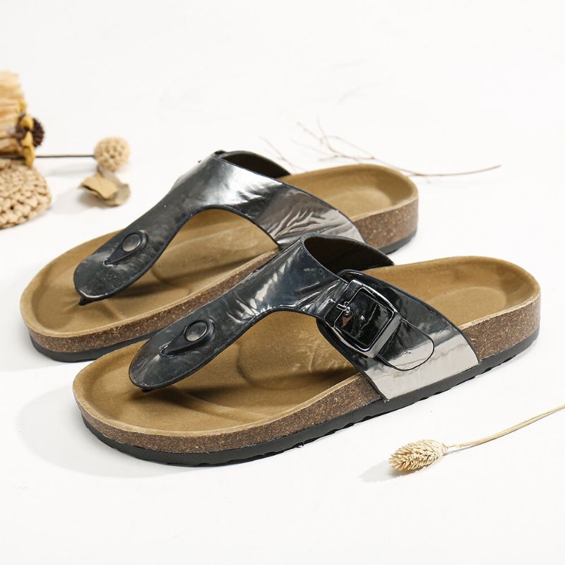 Damen Große Größen Bequeme Weiche Wildleder-clip-toe-slip-on-sandalen