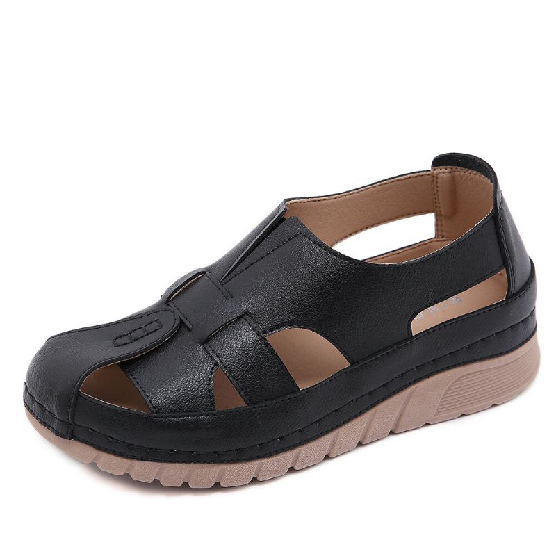 Damen Retro Closed Toe Rutschfeste Leichte Slip-on Fisherman Sandalen