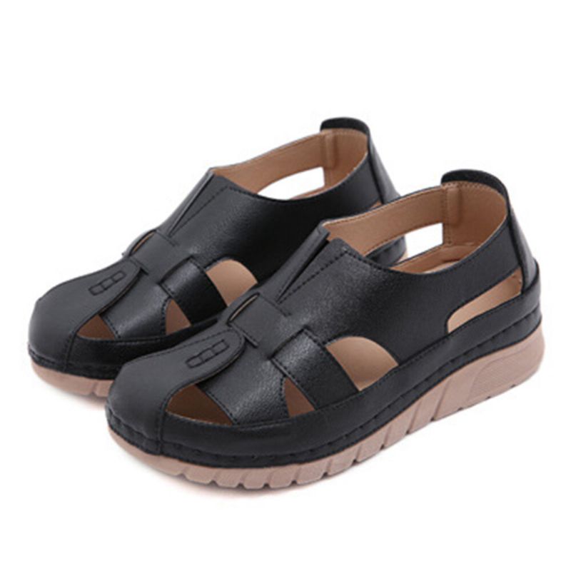 Damen Retro Closed Toe Rutschfeste Leichte Slip-on Fisherman Sandalen