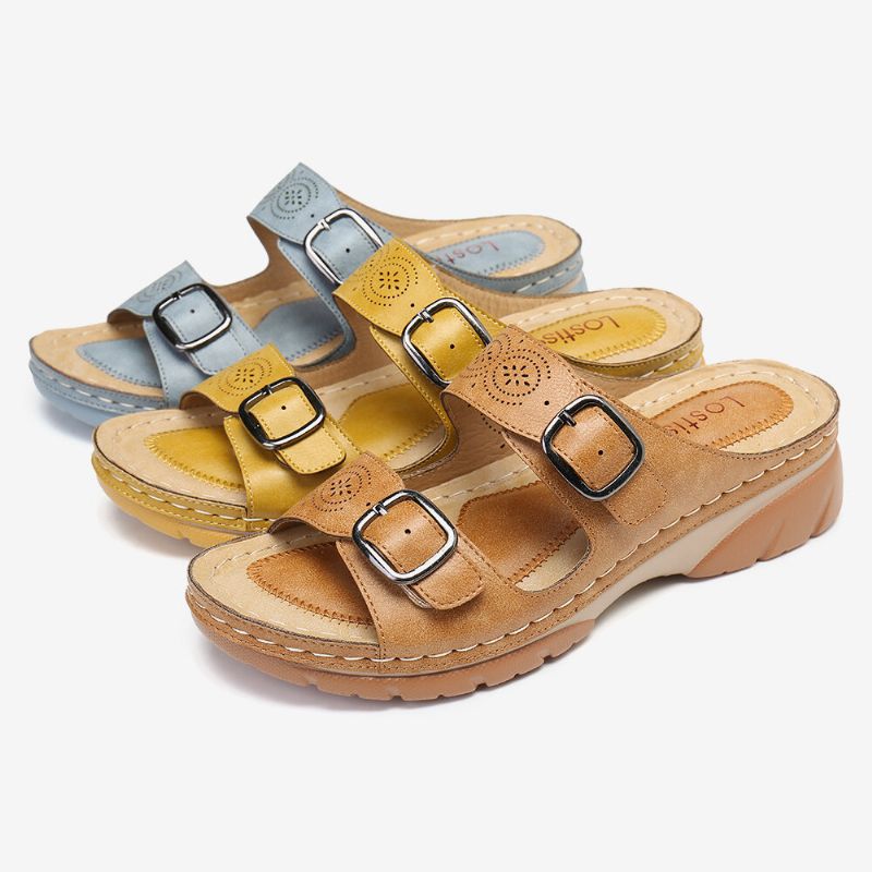 Damen-sandalen Mit Verstellbarem Riemen Und Offenem Zehenbereich. Lässige Sommer-keilsandalen