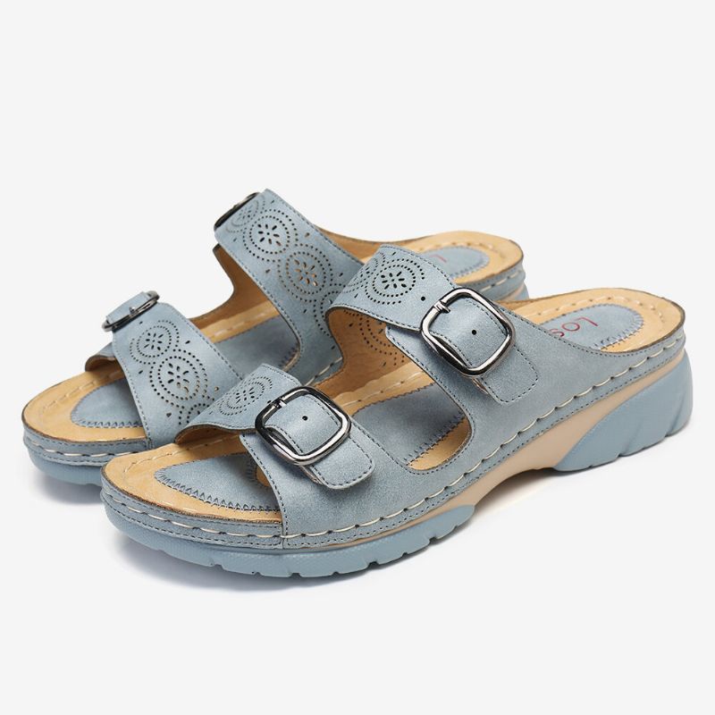 Damen-sandalen Mit Verstellbarem Riemen Und Offenem Zehenbereich. Lässige Sommer-keilsandalen