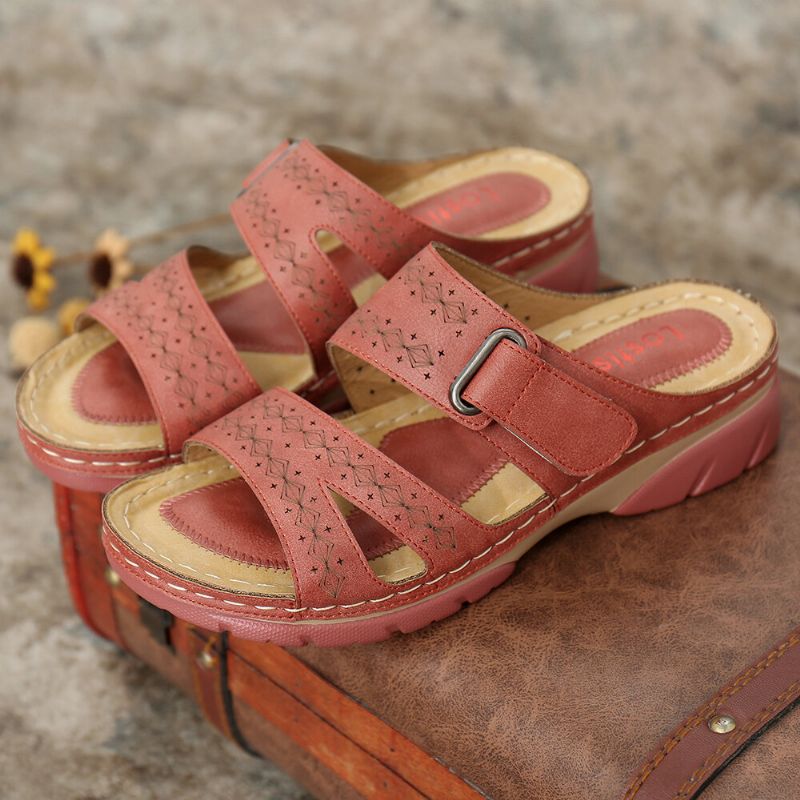 Damen-sandalen Mit Verstellbarem Riemen Und Offenem Zehenbereich. Lässige Sommer-keilsandalen