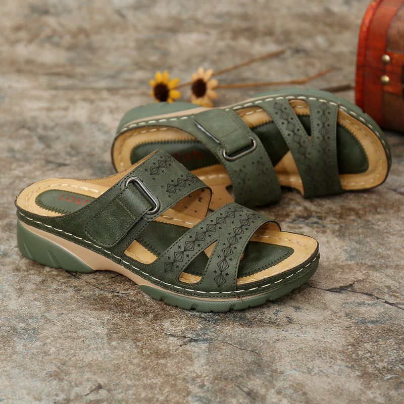 Damen-sandalen Mit Verstellbarem Riemen Und Offenem Zehenbereich. Lässige Sommer-keilsandalen