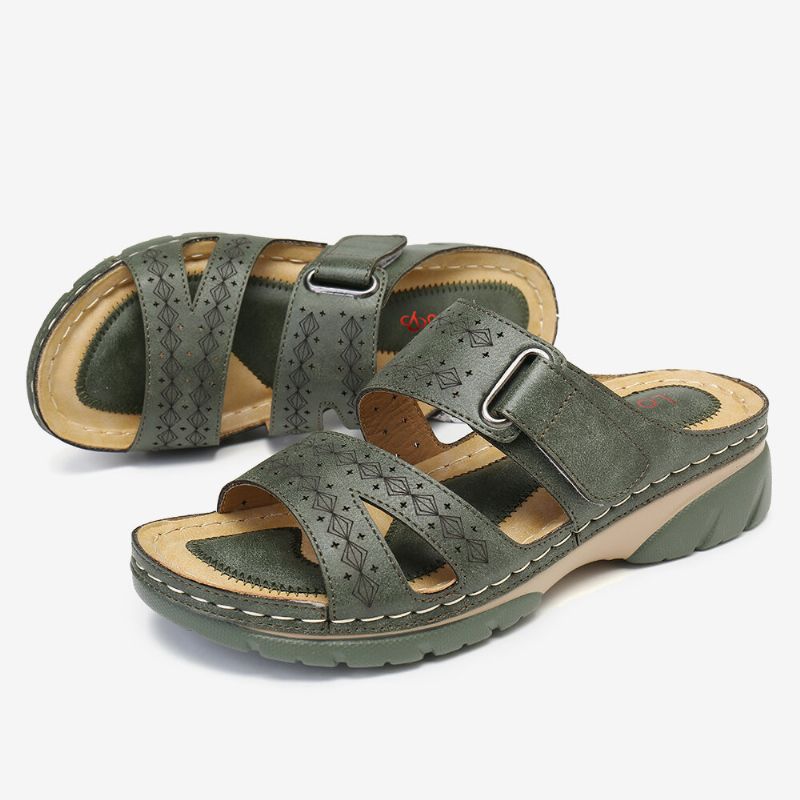 Damen-sandalen Mit Verstellbarem Riemen Und Offenem Zehenbereich. Lässige Sommer-keilsandalen