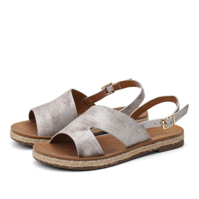 Flache Damen-sandalen Mit Einfachem Riemen Und Slingback