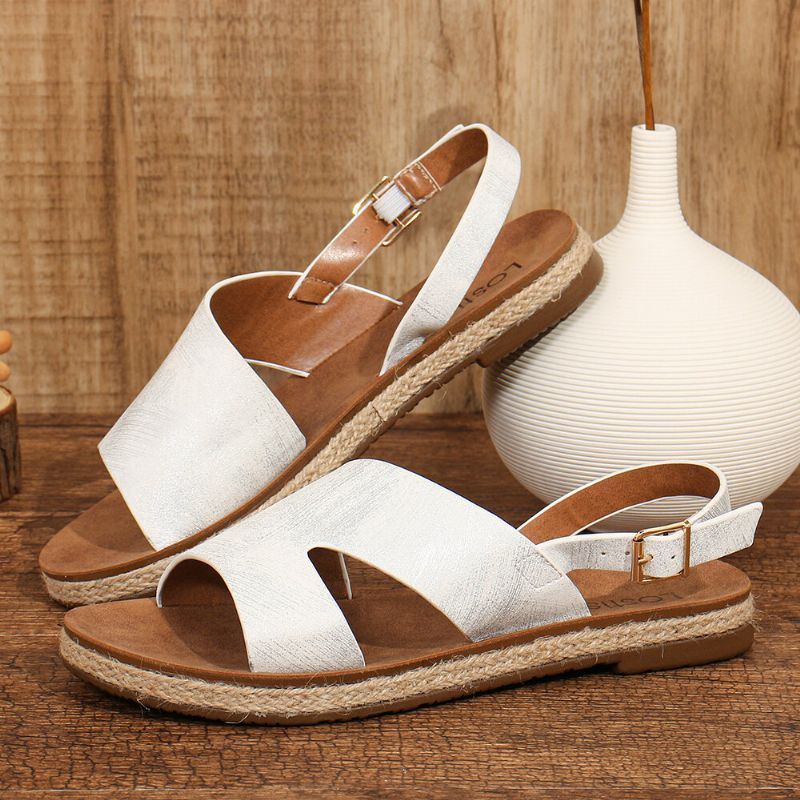 Flache Damen-sandalen Mit Einfachem Riemen Und Slingback