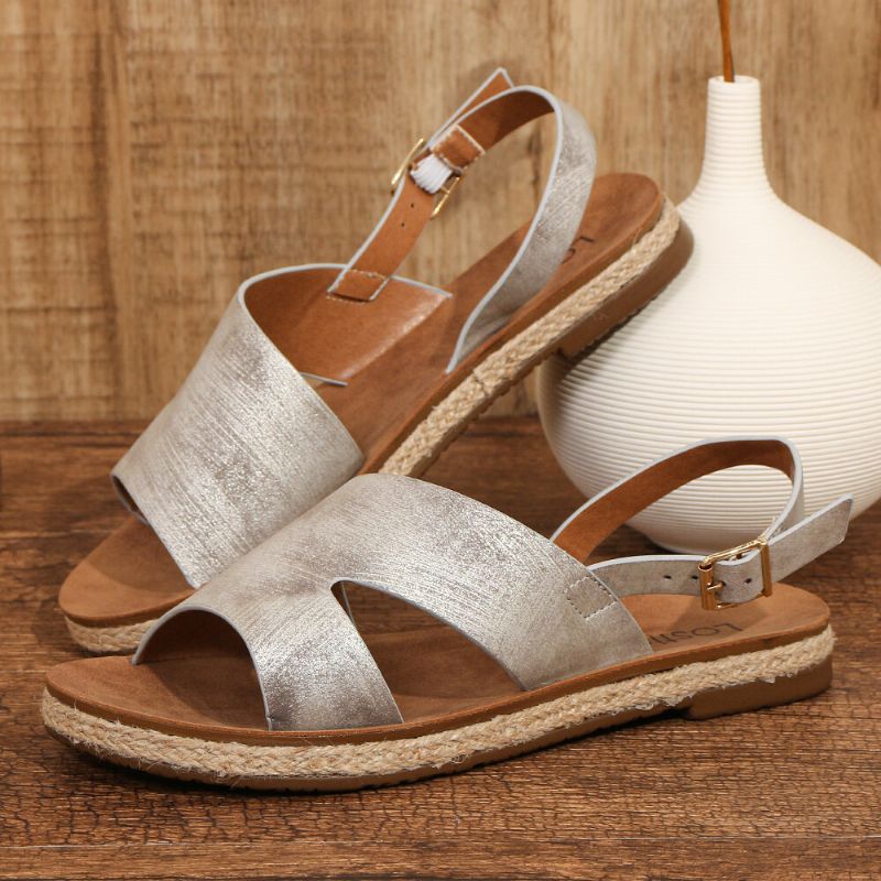 Flache Damen-sandalen Mit Einfachem Riemen Und Slingback