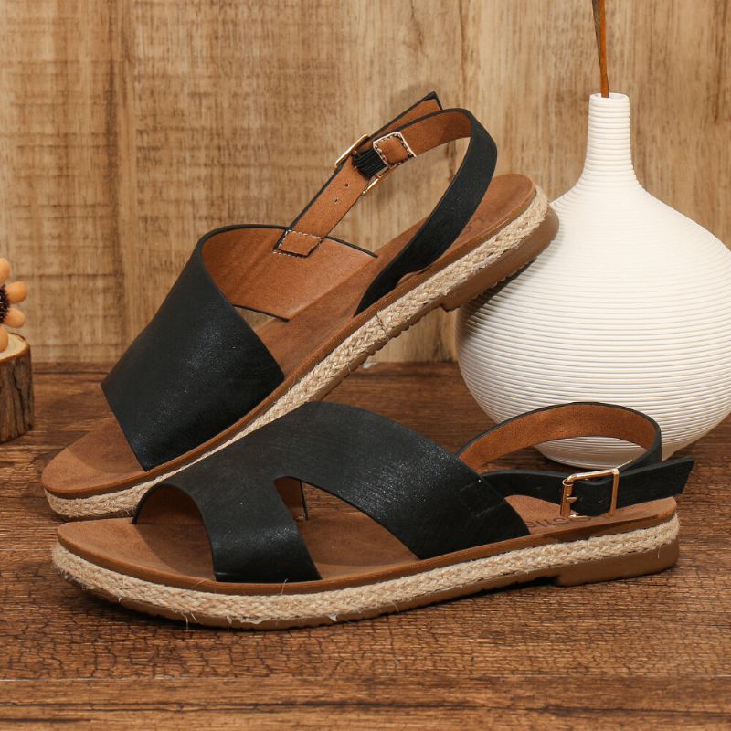 Flache Damen-sandalen Mit Einfachem Riemen Und Slingback