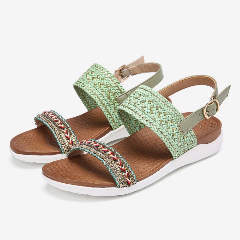 Folkways Bestickte Bequeme Rutschfeste Lässige Strandsandalen Für Damen