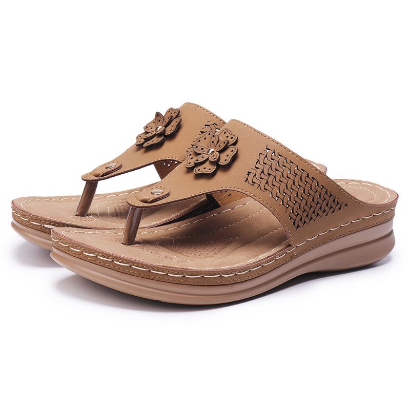 Frauen Aushöhlen Flip Flops Beach Casual Sandalen