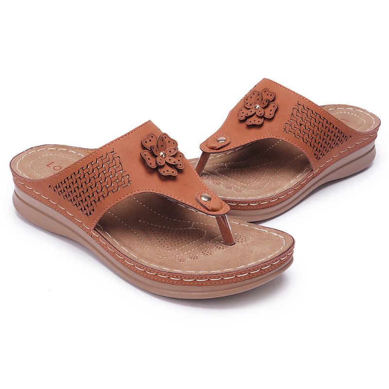 Frauen Aushöhlen Flip Flops Beach Casual Sandalen