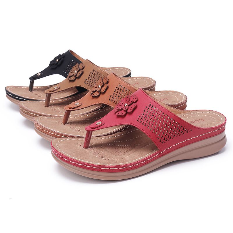 Frauen Aushöhlen Flip Flops Beach Casual Sandalen