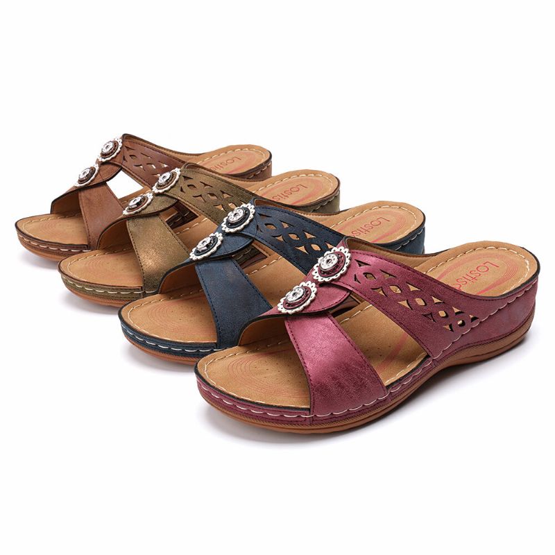 Frauen Aushöhlen Open Toe Beach Wedges Freizeitsandalen