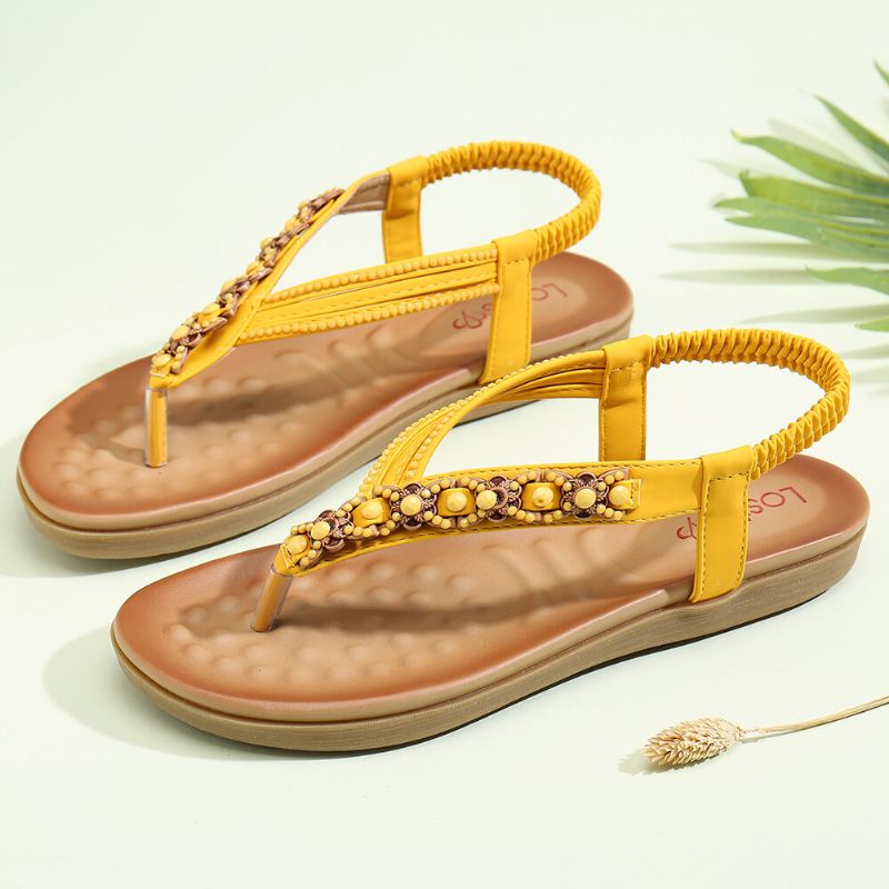 Frauen Die Strass-gummiband-slip-on-flip-flops Beiläufige Sandalen Bördeln