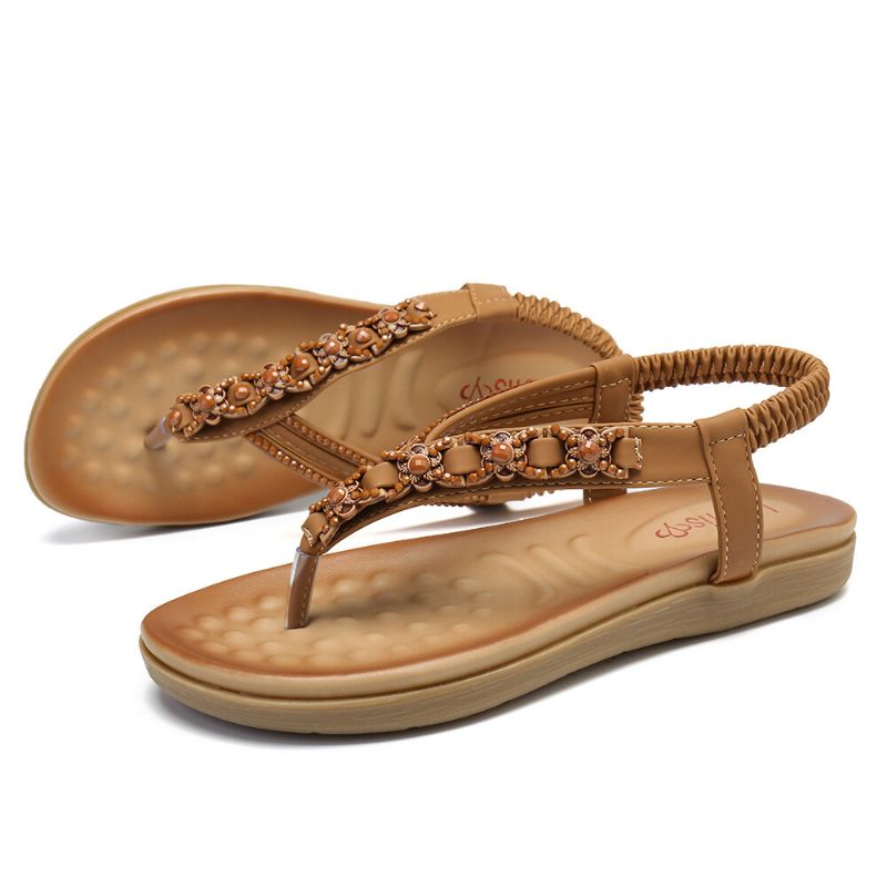 Frauen Die Strass-gummiband-slip-on-flip-flops Beiläufige Sandalen Bördeln