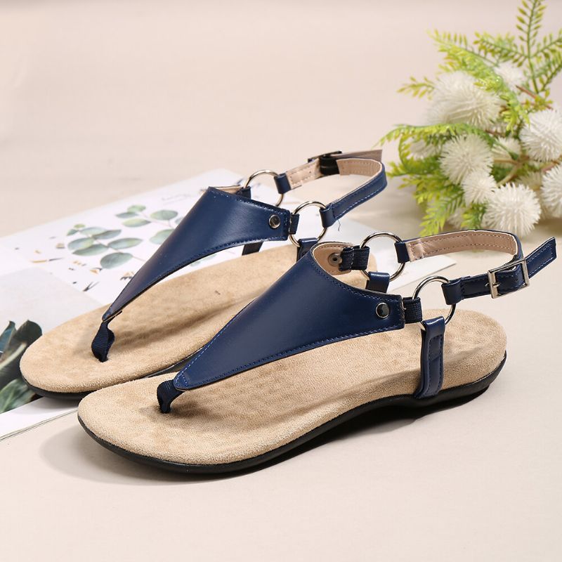 Frauen-metallschnallen-flip-flops Beiläufige Flache Slingback-sandalen