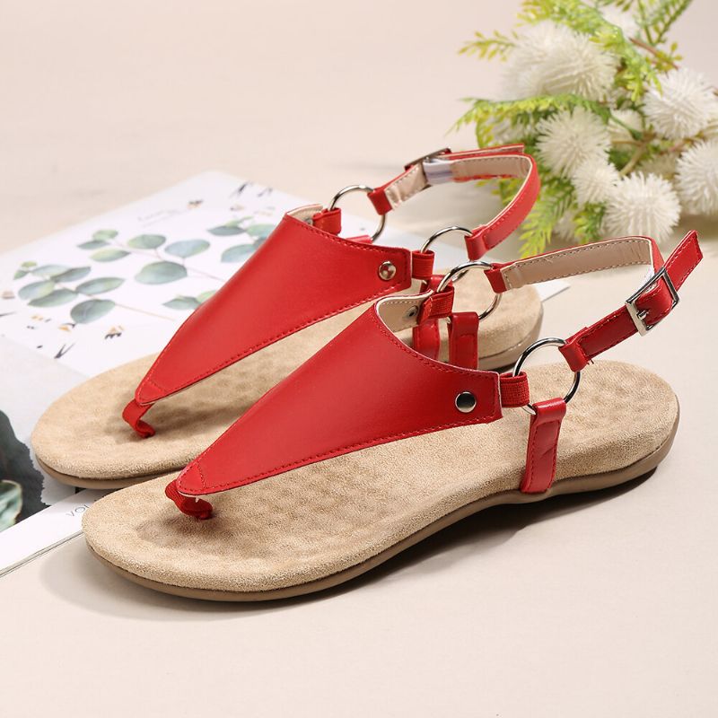 Frauen-metallschnallen-flip-flops Beiläufige Flache Slingback-sandalen