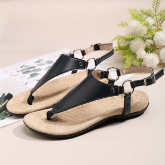 Frauen-metallschnallen-flip-flops Beiläufige Flache Slingback-sandalen