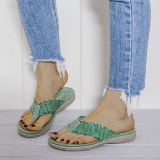 Gekräuselte Flip-flops Für Damen Freizeitsandalen