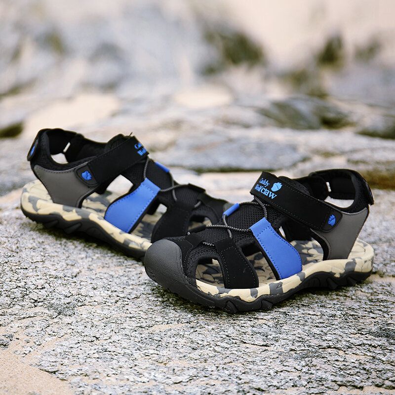 Herren Mikrofaser Leder Close Toe Lässige Outdoor Strandsandalen