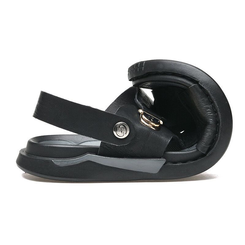 Herren-mikrofaser-leder Zwei-wege-atmungsaktive Weiche Rutschfeste Lässige Outdoor-sandalen