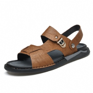 Herren-mikrofaser-leder Zwei-wege-atmungsaktive Weiche Rutschfeste Lässige Outdoor-sandalen