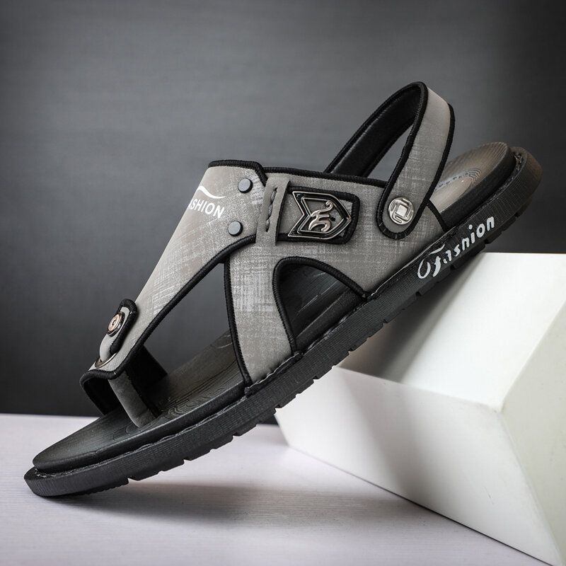 Herren-mikrofaser-leder Zwei-wege-weiche Atmungsaktive Rutschfeste Lässige Outdoor-sandalen