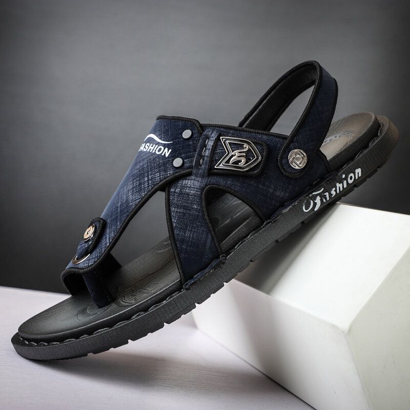 Herren-mikrofaser-leder Zwei-wege-weiche Atmungsaktive Rutschfeste Lässige Outdoor-sandalen