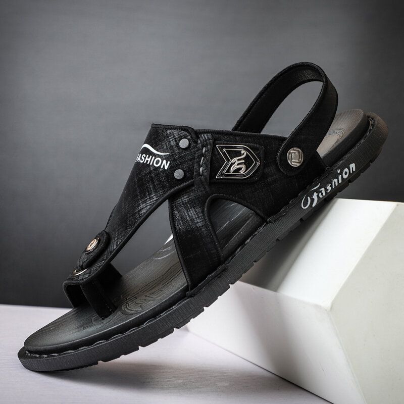 Herren-mikrofaser-leder Zwei-wege-weiche Atmungsaktive Rutschfeste Lässige Outdoor-sandalen