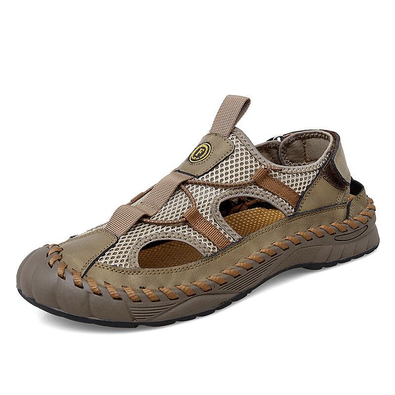 Herren Outdoor Aushöhlen Handnähte Wasser Casual Sandalen