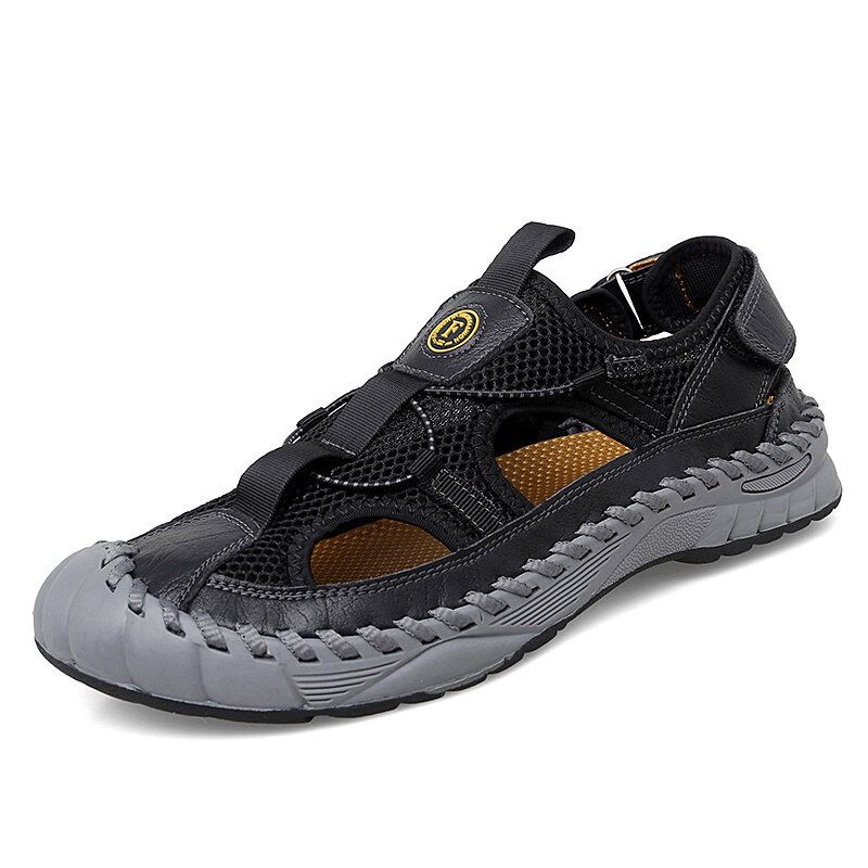 Herren Outdoor Aushöhlen Handnähte Wasser Casual Sandalen