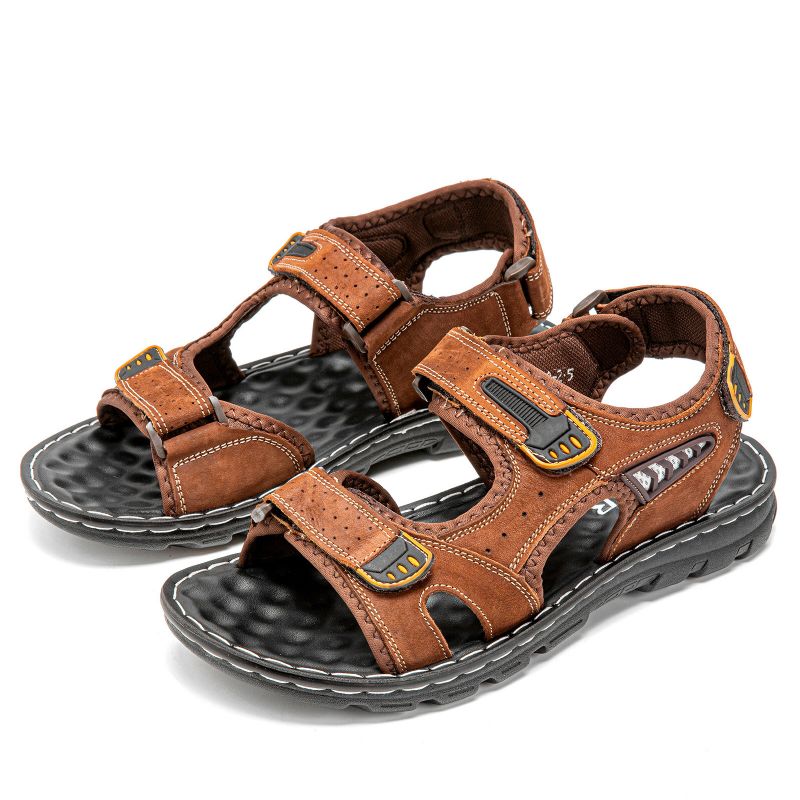 Herren Sommer Leder Outdoor Open Toe Beach Schuhe Casual Sandalen