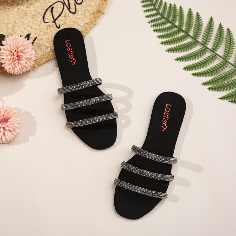 Lässige Sandalen Mit Dreifachbändern Für Damen