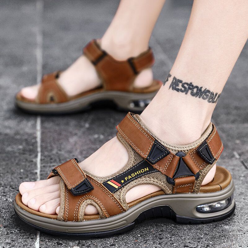 Leder Sommer Plus Size Outdoor Open Toe Athleisure Sandalen