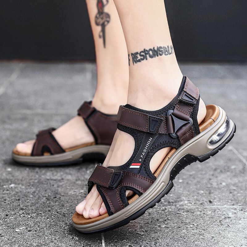 Leder Sommer Plus Size Outdoor Open Toe Athleisure Sandalen