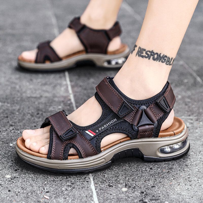 Leder Sommer Plus Size Outdoor Open Toe Athleisure Sandalen