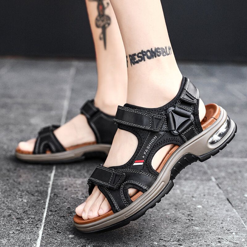 Leder Sommer Plus Size Outdoor Open Toe Athleisure Sandalen