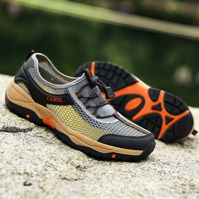 Männer Atmungsaktives Mesh Elastische Spitze Rutschfeste Outdoor-wanderschuhe