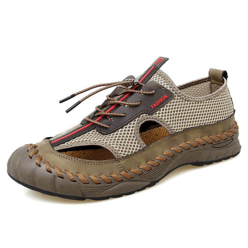 Männer Mesh Spleißen Aushöhlen Outdoor Wandern Wasser Sandalen