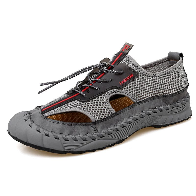 Männer Mesh Spleißen Aushöhlen Outdoor Wandern Wasser Sandalen