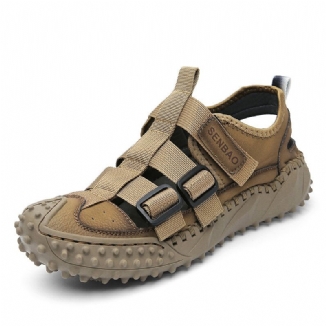 Männer Retro Rindsleder Closd Toe Outdoor Handgefertigte Sandalen