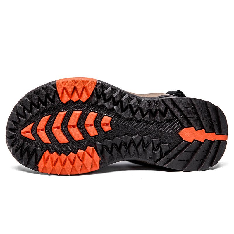 Männer Rindsleder Atmungsaktive Rutschfeste Geschlossene Zehen Strand Casual Outdoor Sandalen