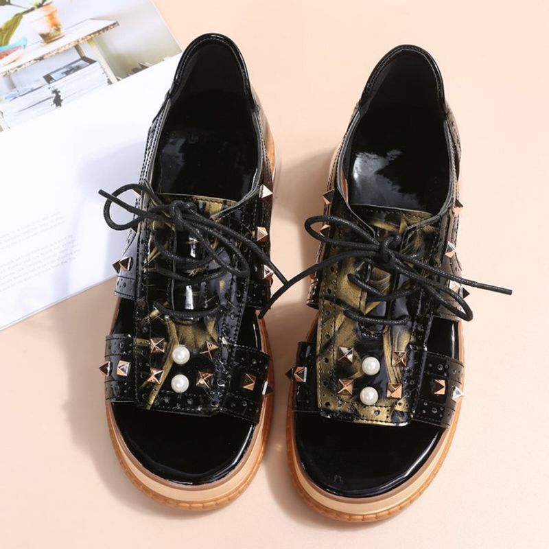 Plus Size Damen Casual Fashion Rivet Decor Schnürsandalen