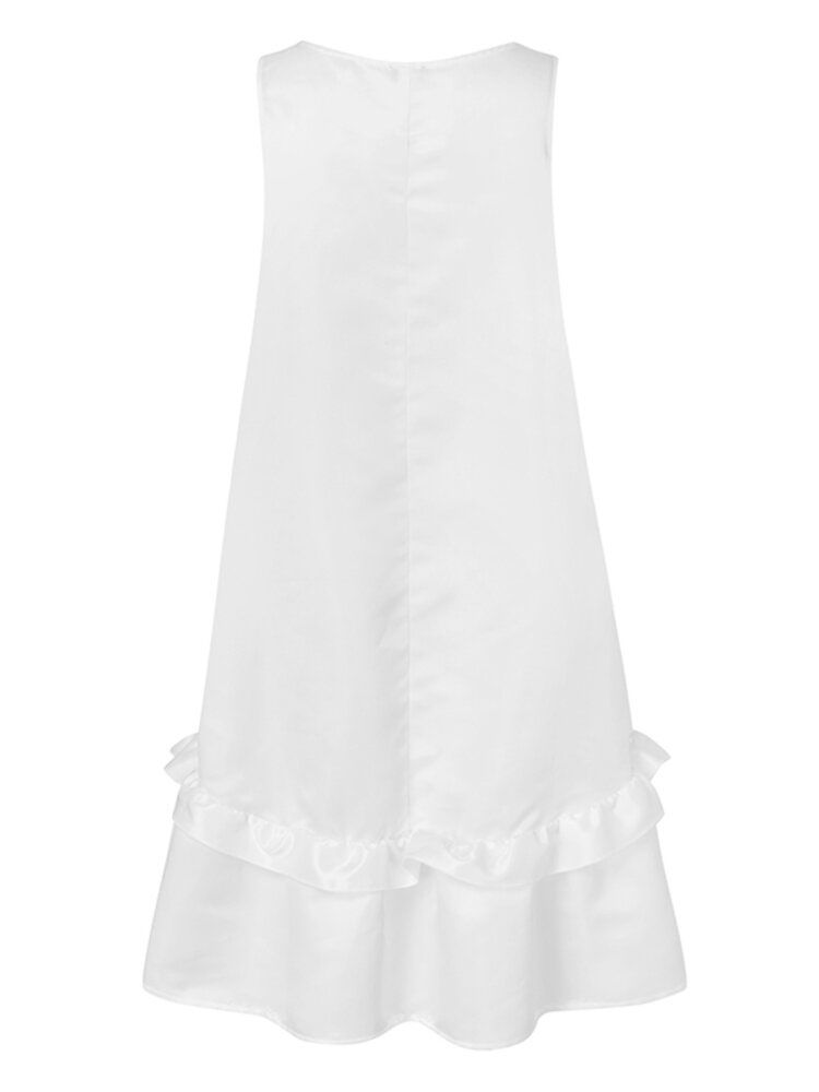 100 % Polyester Sommerferiendruck Lockeres Kleid Für Frauen