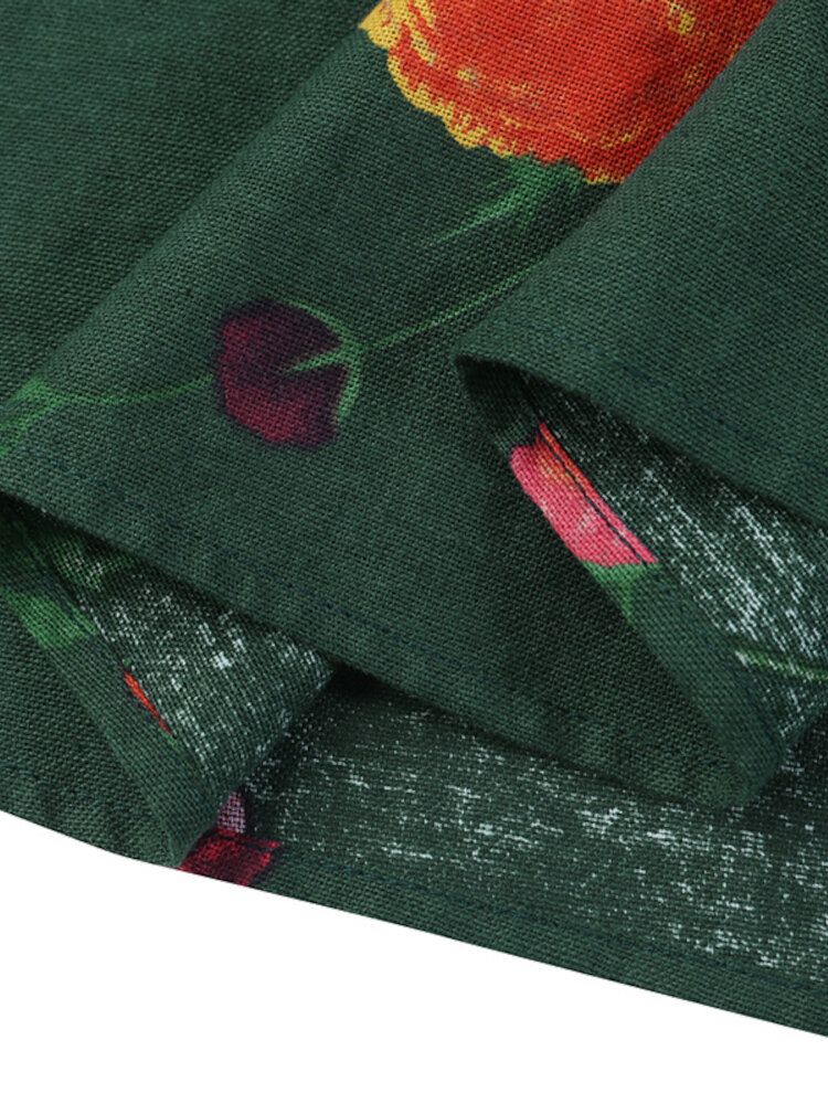 Böhmische Damen-midikleider Aus 100 % Baumwolle Mit Blumenmuster Knöchellang