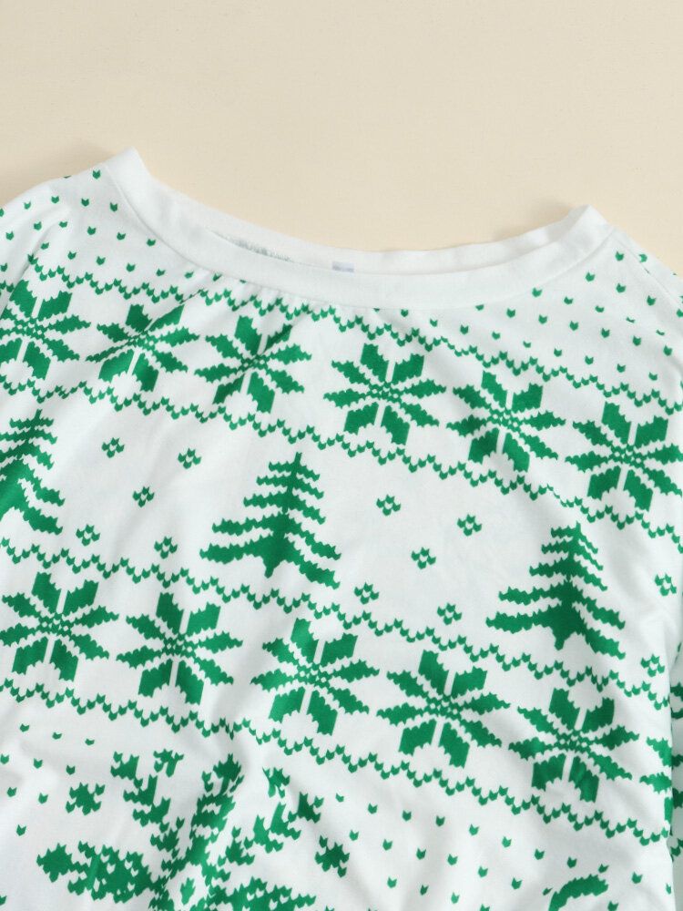 Frauen Weihnachtsstrick Snowflake Deer Print Lässige Pullover Mit Rundhalsausschnitt