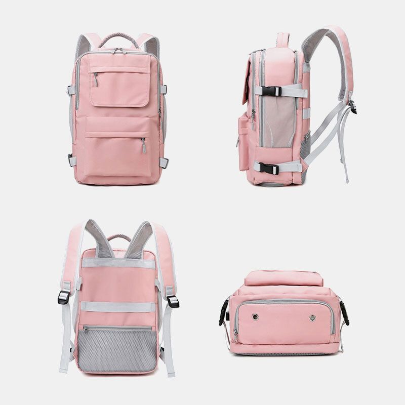 Damen Nylon Multi-pocket Schuhfach Rucksack Multifunktionale Reisetasche Mit Großem Fassungsvermögen